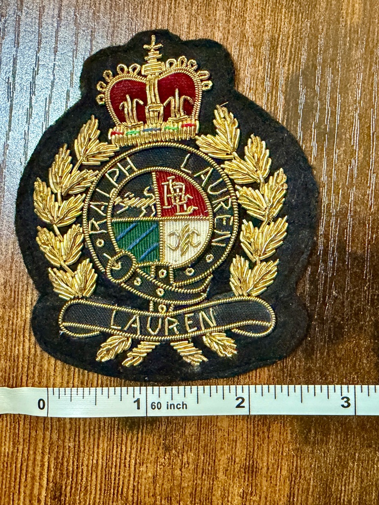 Ralph Lauren Embroidered Crest Patch - Black, Gold, Red, Green